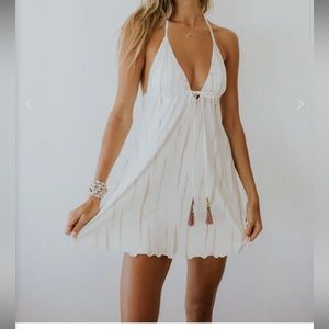 Mora girls dress in white and pink